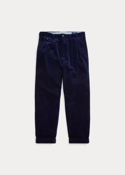 Pantalones Polo Ralph Lauren Hombre Azul Marino - Pleated Baggy Corduroy - XWGYB2680